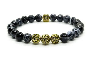Black Striped Onyx and Gold Vermeil