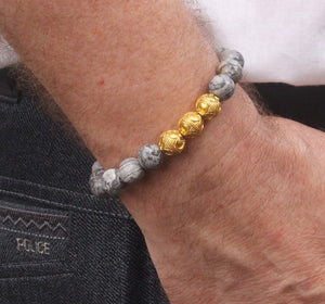 Gray Jasper Gold Vermeil