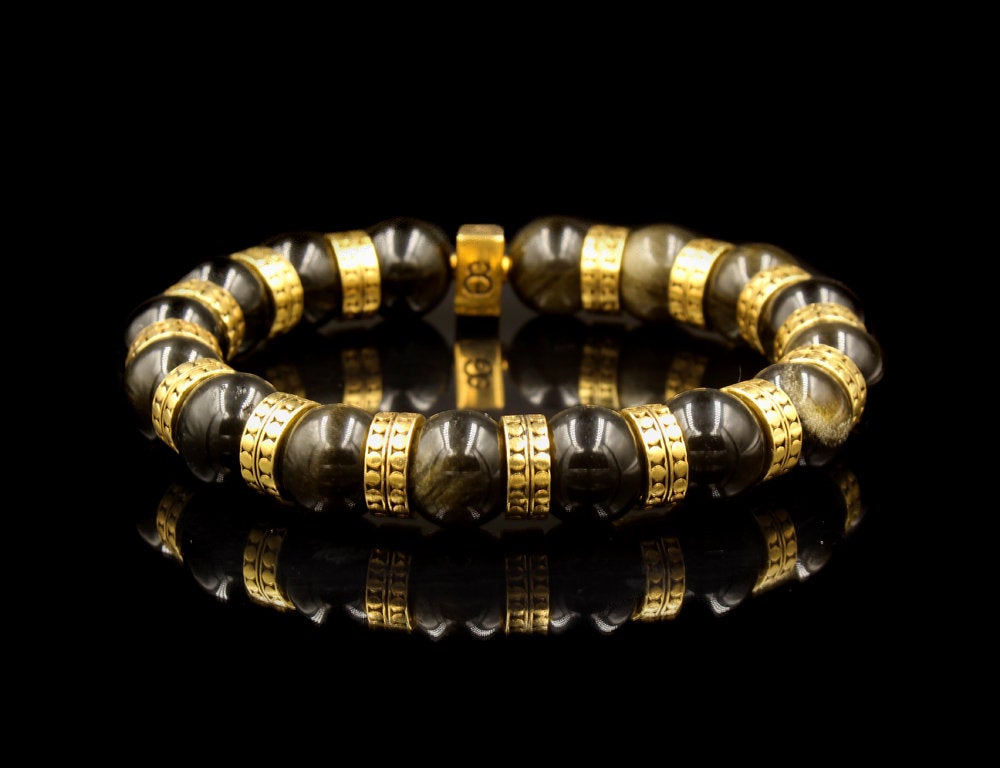 Golden Obsidian and Gold Vermeil