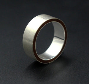 Brushed Sterling Silver and Rosewood