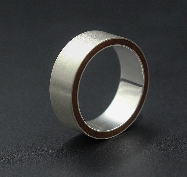 Brushed Sterling Silver and Rosewood