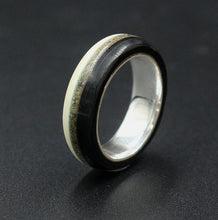 Load image into Gallery viewer, Sterling Silver Triple Inlay Ring