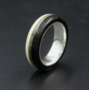 Sterling Silver Triple Inlay Ring