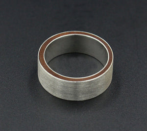Brushed Sterling Silver and Rosewood