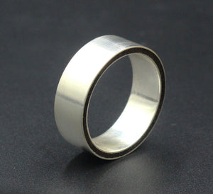 Brushed Sterling Silver and Ebony Wood