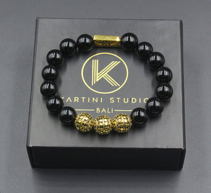 Black Onyx and Gold Vermeil