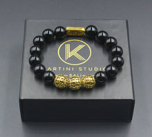 Load image into Gallery viewer, Black Onyx and Gold Vermeil