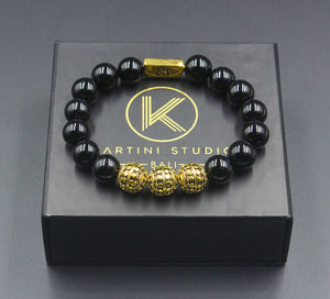 Black Onyx and Gold Vermeil