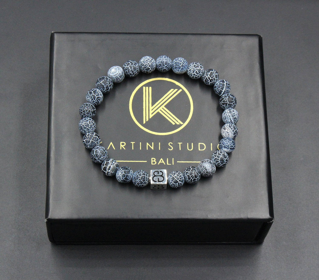 Blue Crackled Agate and Sterling Silver