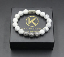Load image into Gallery viewer, Matte White Howlite and Silver