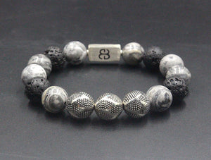 Mixed Grey Stone and Silver
