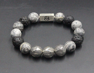Mixed Grey Stone and Silver