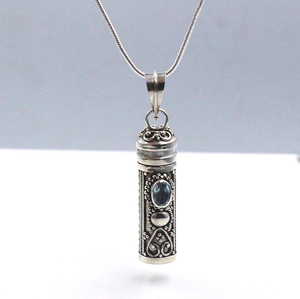 Sterling Silver and Blue Topaz Pendant
