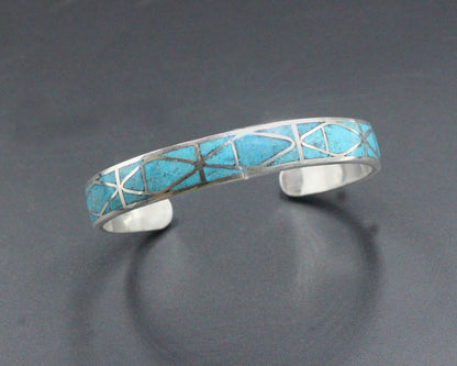 Türkis und Sterling Silber Manschette Armband, Silber Manschette Armband, Türkis Inlay Manschette Armband, Manschette Armband, Türkis Manschette Armband