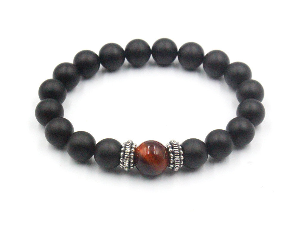 Onyx, Red Tiger's Eye, and Silver