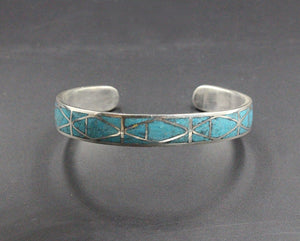 Turquoise and Sterling Silver Cuff Bracelet, Silver Cuff Bracelet, Turquoise Inlay Cuff Bracelet, Cuff Bracelet, Turquoise Cuff Bracelet