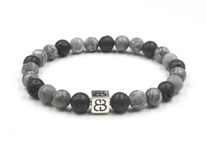 Grey Jasper and Lava Stone