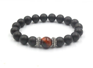 Onyx, Red Tiger's Eye, and Silver