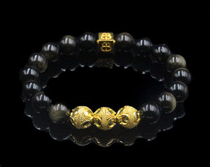 Golden Obsidian and Gold Vermeil