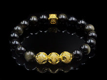 Load image into Gallery viewer, Golden Obsidian and Gold Vermeil