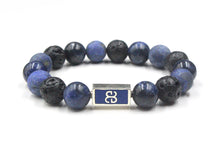 Load image into Gallery viewer, Matte Lapis Lazuli, Lava, and Sodalite