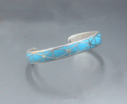 Türkis und Sterling Silber Manschette Armband, Silber Manschette Armband, Türkis Inlay Manschette Armband, Manschette Armband, Türkis Manschette Armband