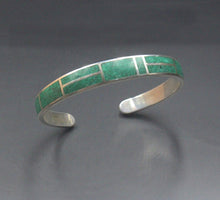 Load image into Gallery viewer, Malachite and  Sterling Silver Cuff