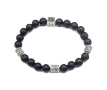 Load image into Gallery viewer, Matte Black Onyx and Silver Beads