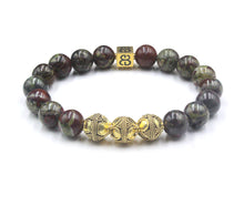 Load image into Gallery viewer, Dragon Bloodstone and Gold Vermeil