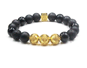 Black Onyx, Lava  and Gold