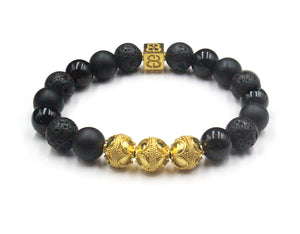 Black Onyx, Lava  and Gold