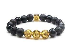 Black Onyx, Lava  and Gold