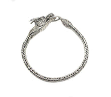 Load image into Gallery viewer, Sterling Silver Dragon Bracelet, 7mm Sterling Silver Chain Bracelet, Mens Silver Bracelet, 7mm Silver Chain Bracelet, Silver Dragon
