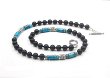 Load image into Gallery viewer, Larimar and Matte Black Onyx