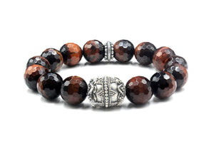 Faceted Red Tiger's Eye and Silver