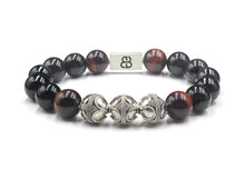 Load image into Gallery viewer, Onyx, Red Tiger&#39;s Eye and Sterling Silver