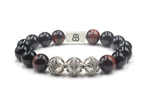 Onyx, Red Tiger's Eye and Sterling Silver