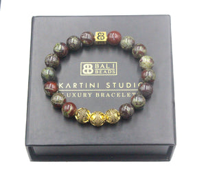 Dragon Bloodstone and Gold Vermeil