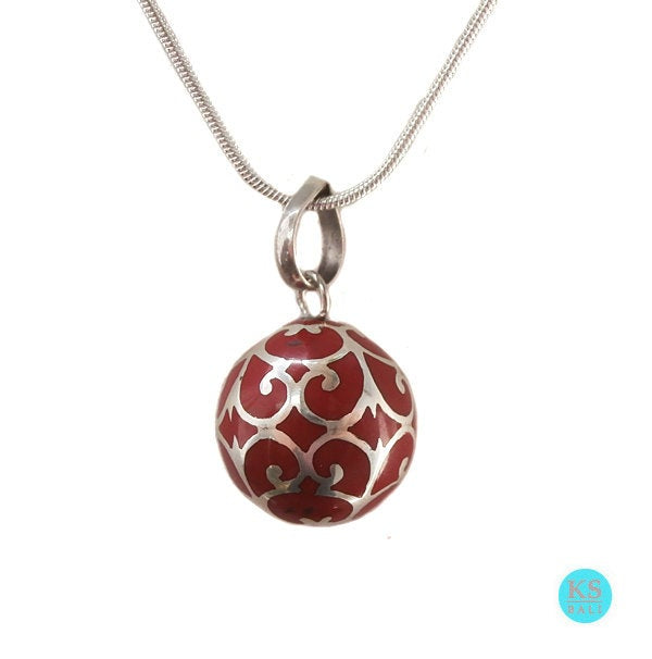 Sterling Silver Harmony Ball Necklace, Angel Caller, Chime Ball, Bola Necklace, Bola Ball, Harmony Bola, Bali Harmony Necklace, Bola