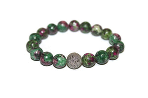 Beaded Bracelet for Woman, Gift for Her, Ruby Zoisite and Sterling Silver Bead Bracelet. Woman Bracelet, Beaded Bracelet, Gift for Woman
