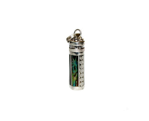 Perfume Bottle, Sterling Silver and Abalone Shell Perfume Bottle Necklace, Oil Bottle, Perfume Container, Essential Oil Bottle, Oil Vial